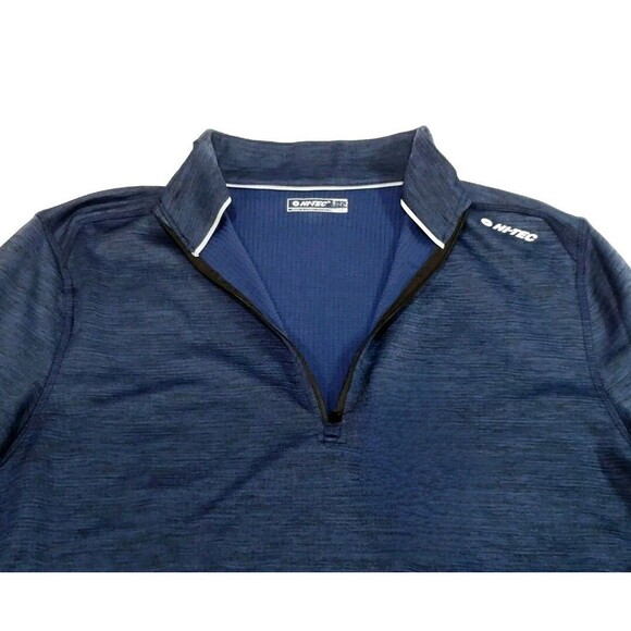 HI-TEC Men's M 1/4 Zip Performance Pullover UPF 50+ Thermo Easy Care Navy NWT - Picture 4 of 12